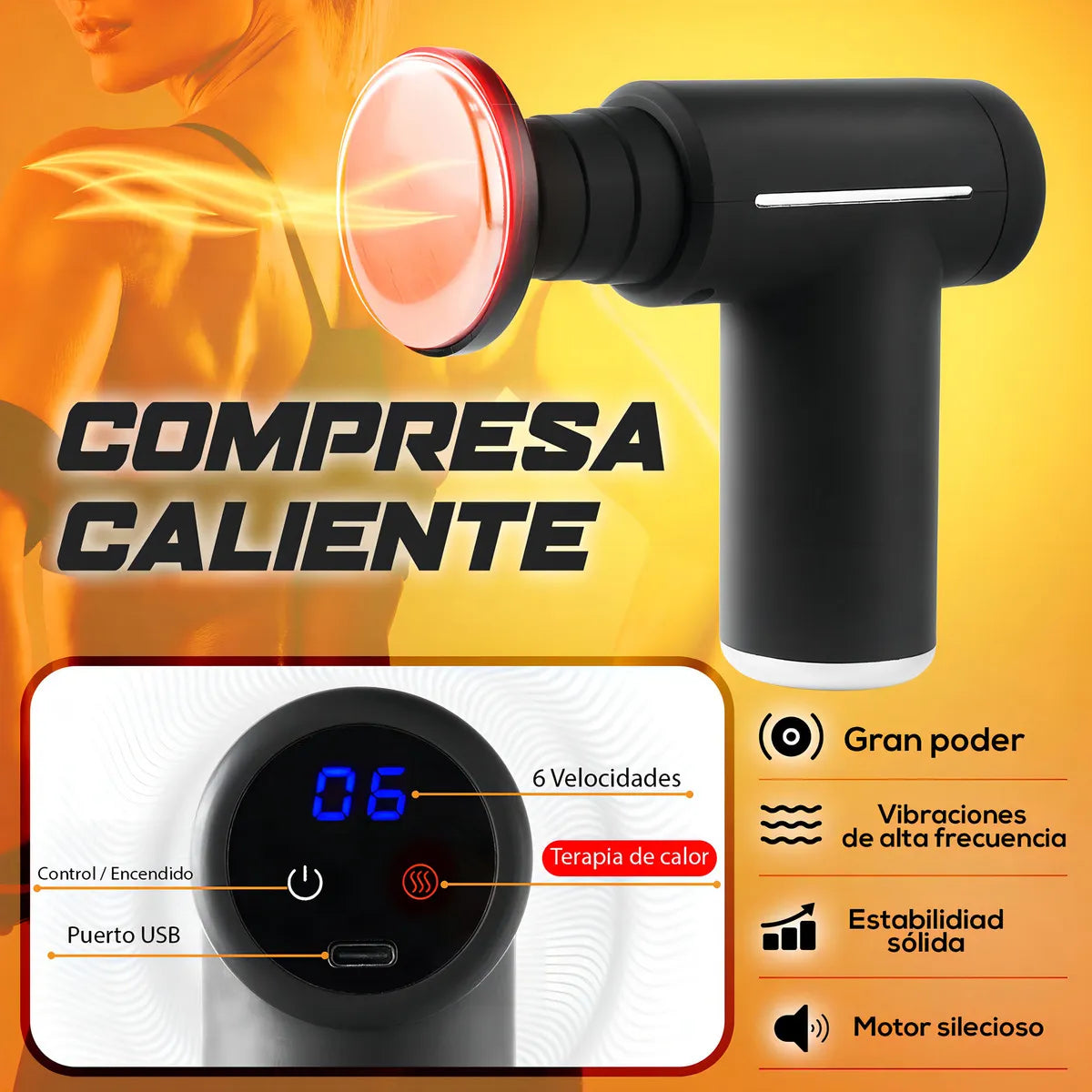 Pistola de Masajes Frío & Calor | Elimina el dolor muscular en minutos