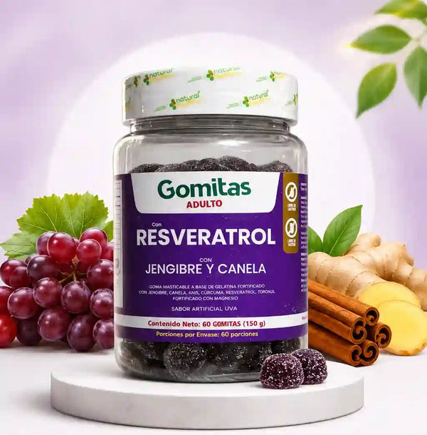 Gomitas de Resveratrol con Jengibre y Canela — Energía y Bienestar Natural